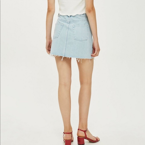Topshop Bleach Denim Skirt - Picture 2 of 8